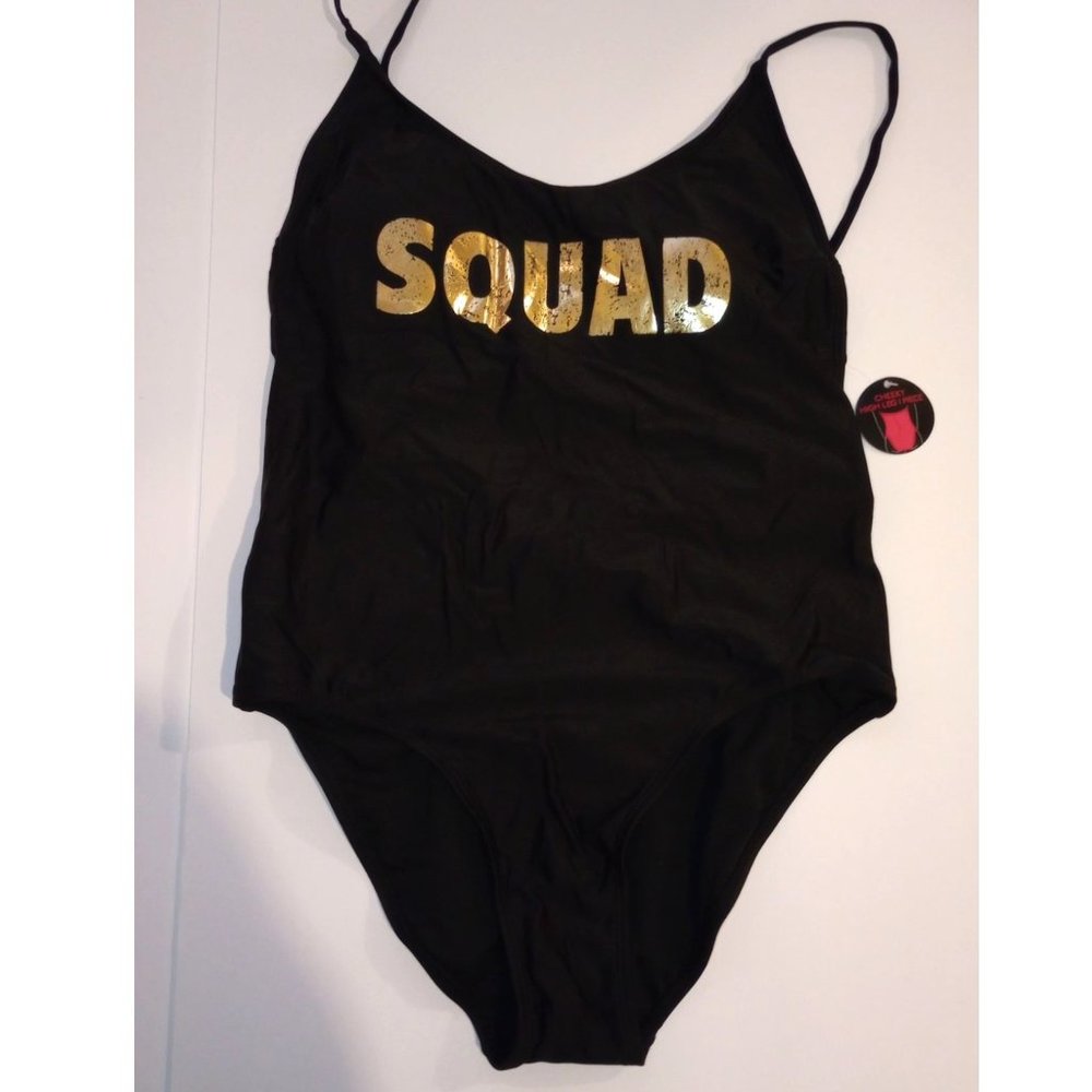 NWT Black Gold Squad Swimsuit Adjustable Straps